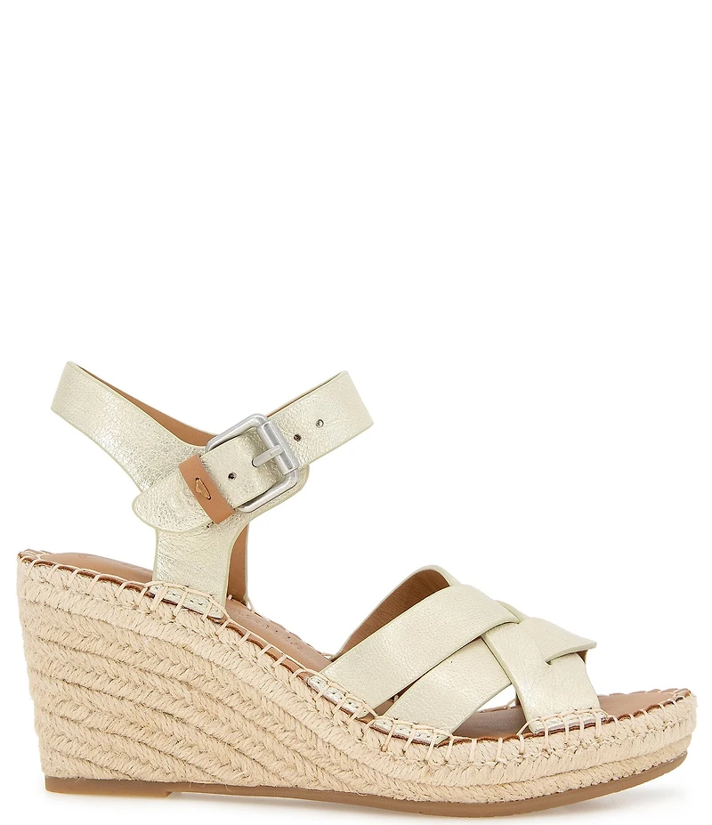 Gentle Souls Caspian Metallic Leather Espadrille Sandals