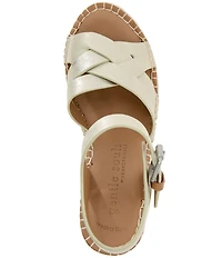 Gentle Souls Caspian Metallic Leather Espadrille Sandals