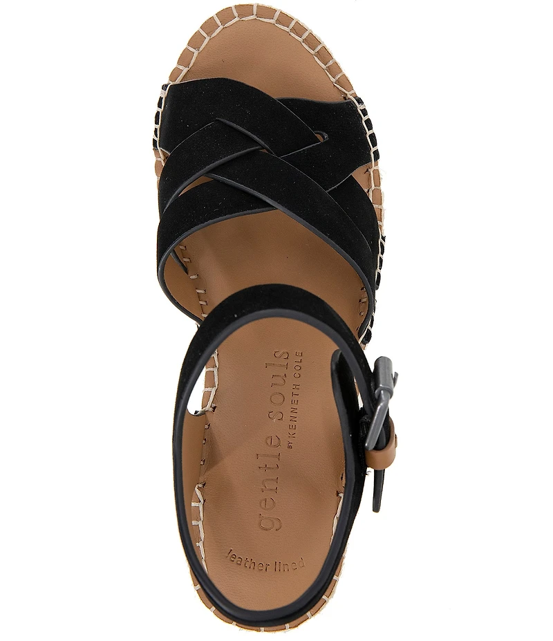 Gentle Souls Caspian Nubuck Suede Espadrille Sandals