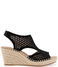 Gentle Souls Cody Perforated Suede Espadrille Wedge Sandals