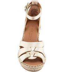 Gentle Souls Coolie Leather Ankle Strap Espadrille Wedge Sandals