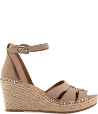 Gentle Souls Coolie Nubuck Suede Ankle Wrap Espadrille Wedge Sandals