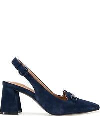 Gentle Souls Dionne Slingback Suede Bit Buckle Block Heel Pumps