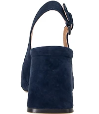 Gentle Souls Dionne Slingback Suede Bit Buckle Block Heel Pumps