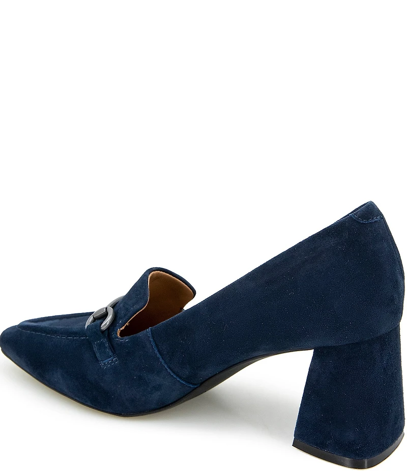 Gentle Souls Dionne Slingback Suede Bit Buckle Block Heel Pumps