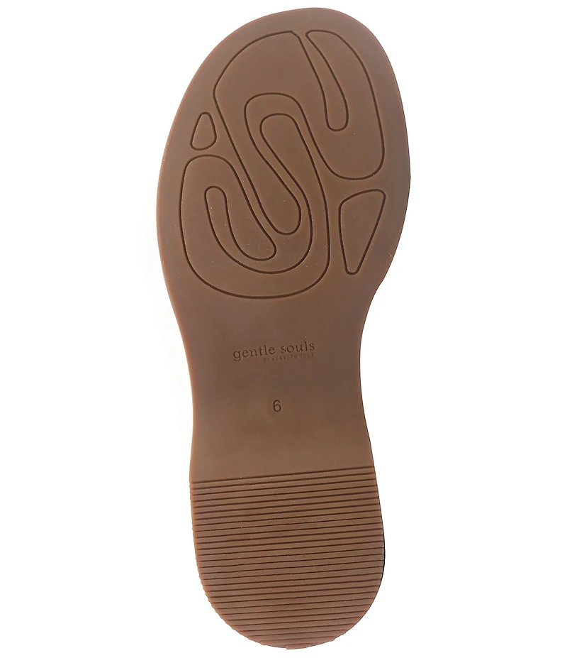 Gentle Souls Dorris Woven Leather Cork Platform Wedge Sandals