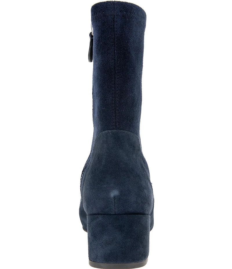 Gentle Souls Ella Stretch Suede Block Heel Booties