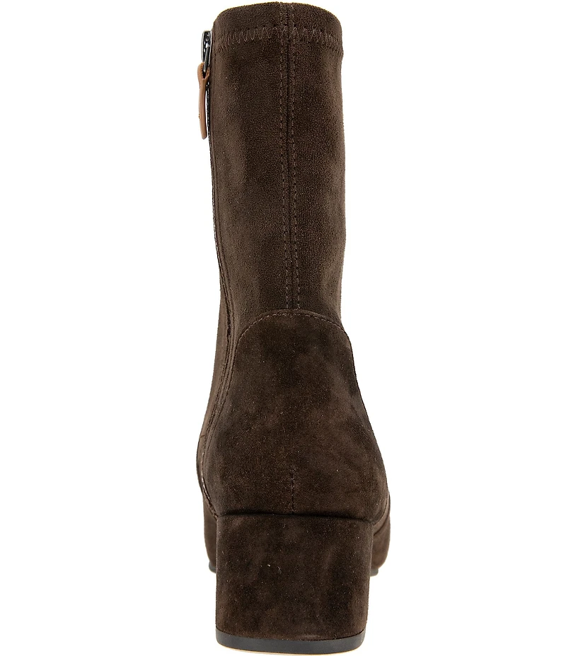 Gentle Souls Ella Stretch Suede Block Heel Booties