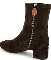 Gentle Souls Ella Stretch Suede Block Heel Booties