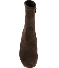 Gentle Souls Ella Stretch Suede Block Heel Booties