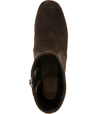 Gentle Souls Ella Stretch Suede Block Heel Booties