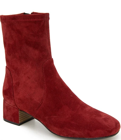 Gentle Souls Ella Stretch Suede Block Heel Booties