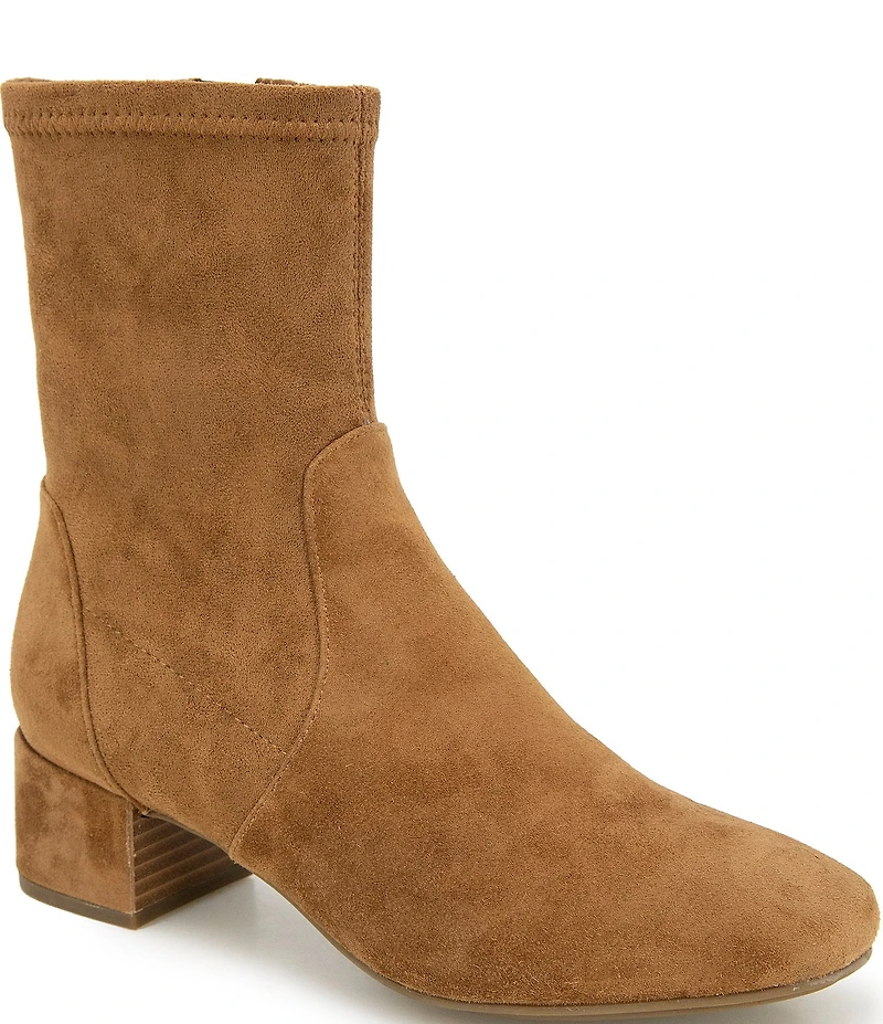 Gentle Souls Ella Stretch Suede Block Heel Booties