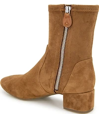 Gentle Souls Ella Stretch Suede Block Heel Booties