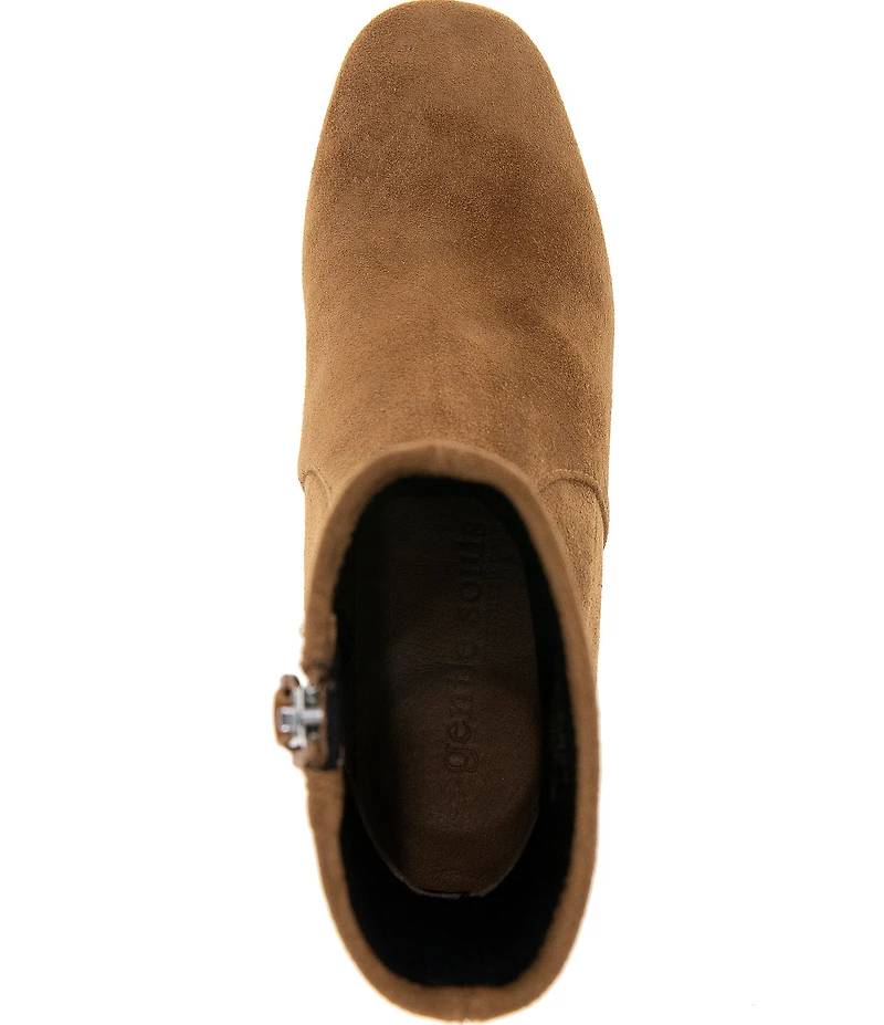 Gentle Souls Ella Stretch Suede Block Heel Booties