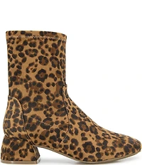 Gentle Souls Elly Leopard Print Stretch Suede Booties