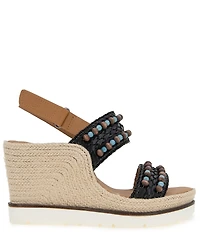 Gentle Souls Evora 2 Leather Ornament Detail Espadrille Wedge Sandals