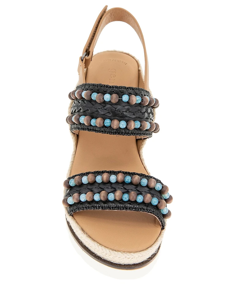 Gentle Souls Evora 2 Leather Ornament Detail Espadrille Wedge Sandals