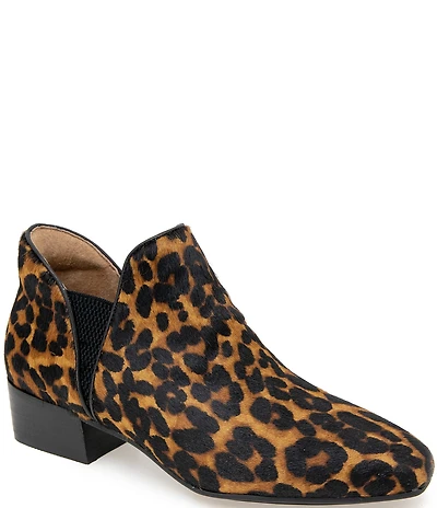 Gentle Souls Fran Leopard Print Calf Hair Booties