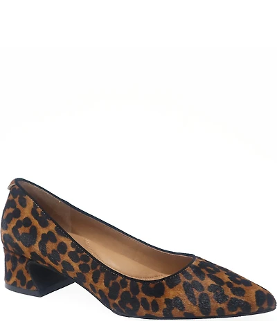 Gentle Souls Gardena Leopard Print Hair Calf Pumps