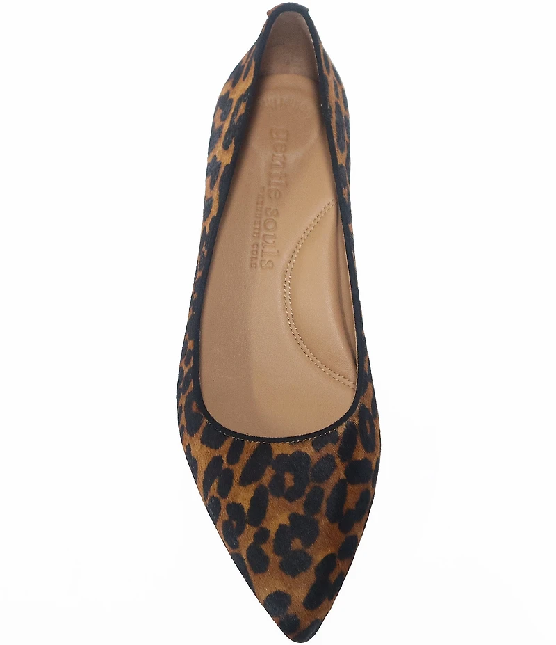 Gentle Souls Gardena Leopard Print Hair Calf Pumps