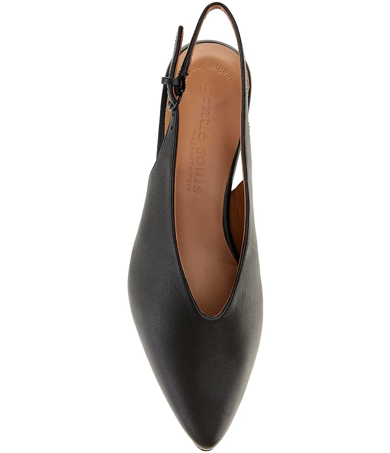 Gentle Souls Ginette Leather High Vamp Slingback Pump