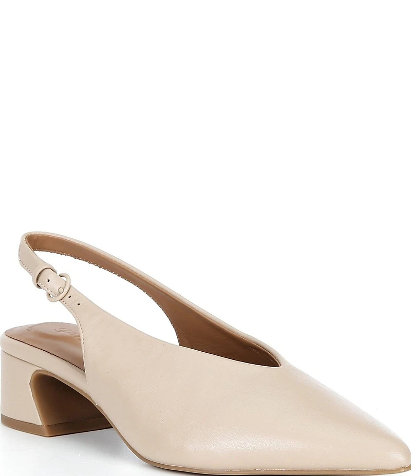 Gentle Souls Ginette Leather High Vamp Slingback Pump