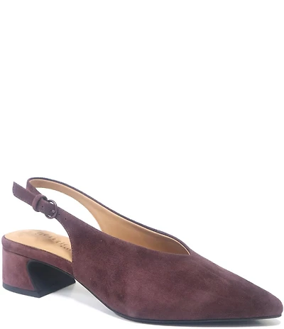 Gentle Souls Ginette Suede High Vamp Slingback Pumps