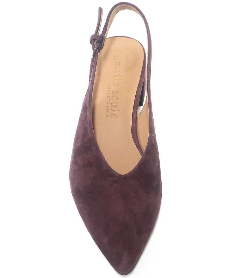 Gentle Souls Ginette Suede High Vamp Slingback Pumps