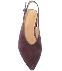 Gentle Souls Ginette Suede High Vamp Slingback Pumps