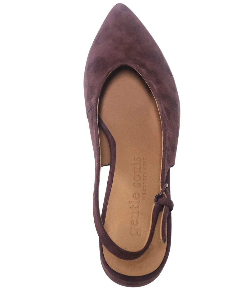 Gentle Souls Ginette Suede High Vamp Slingback Pumps