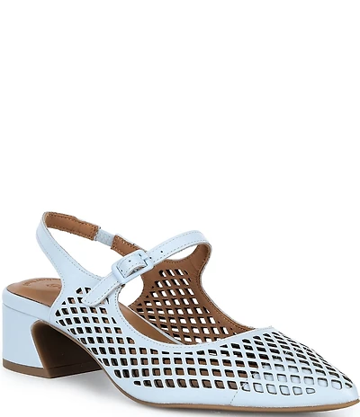 Gentle Souls Gladys Perforated Leather Slingback Mary Jane Pumps