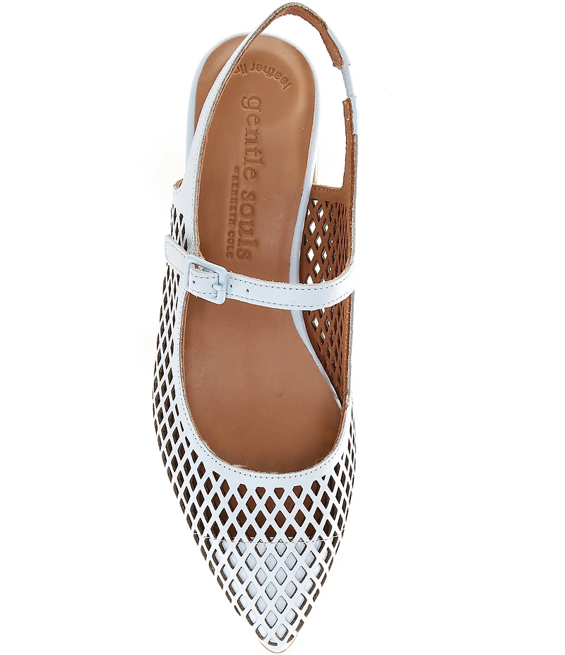 Gentle Souls Gladys Perforated Leather Slingback Mary Jane Pumps