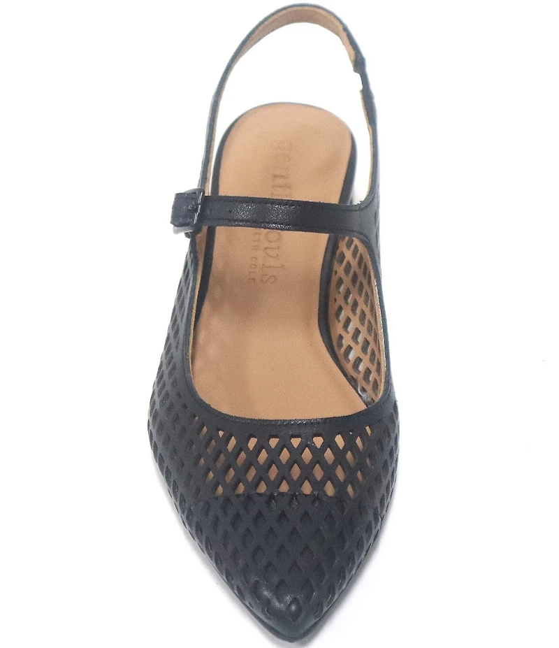 Gentle Souls Gladys Perforated Leather Slingback Mary Jane Pumps