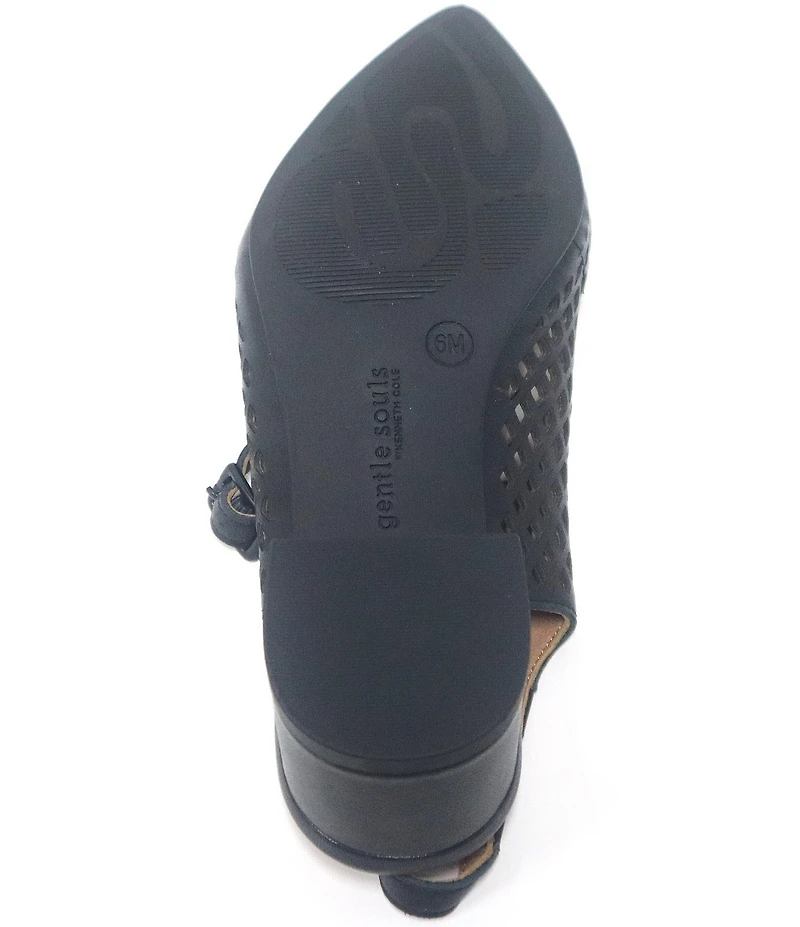 Gentle Souls Gladys Perforated Leather Slingback Mary Jane Pumps