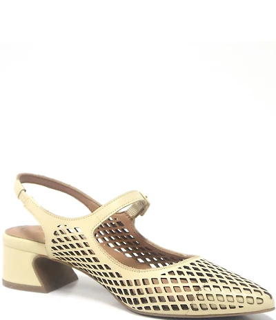 Gentle Souls Gladys Perforated Leather Slingback Mary Jane Pumps