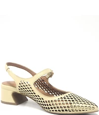 Gentle Souls Gladys Perforated Leather Slingback Mary Jane Pumps