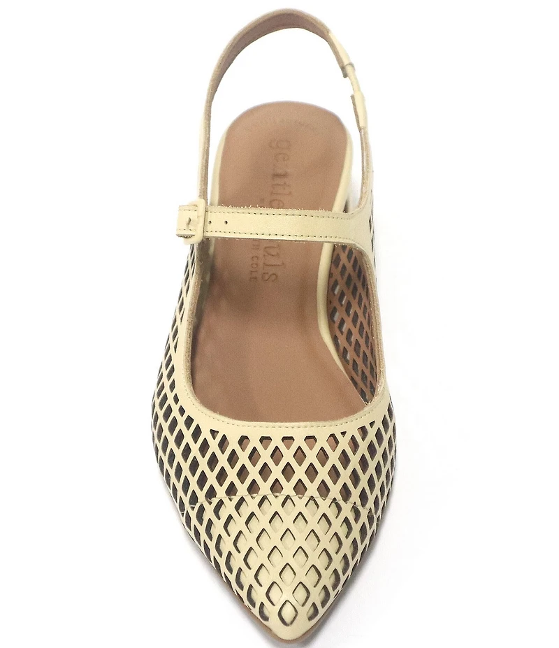 Gentle Souls Gladys Perforated Leather Slingback Mary Jane Pumps
