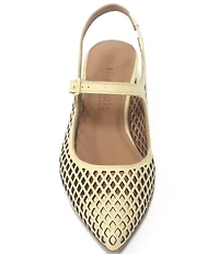 Gentle Souls Gladys Perforated Leather Slingback Mary Jane Pumps