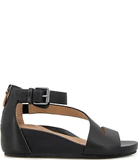 Gentle Souls Gwen Leather Asymmetric Strap Wedge Sandals