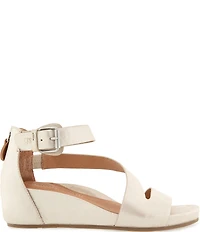 Gentle Souls Gwen Leather Asymmetric Strap Wedge Sandals