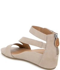 Gentle Souls Gwen Nubuck Suede Asymmetric Strap Wedge Sandals