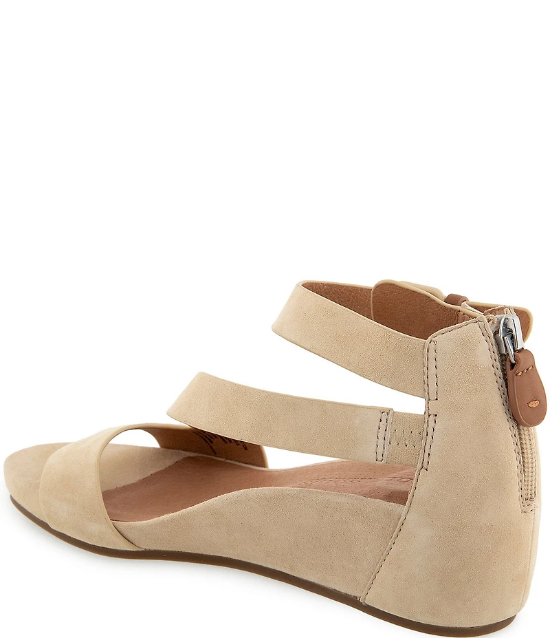 Gentle Souls Gwen Suede Asymmetric Strap Wedge Sandals