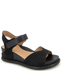 Gentle Souls Jalleen Nubuck Suede and Leather Platform Wedge Sandals