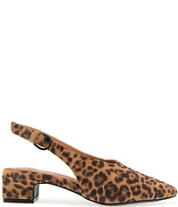 Gentle Souls Kellis Leopard Print Suede Slingback Pumps