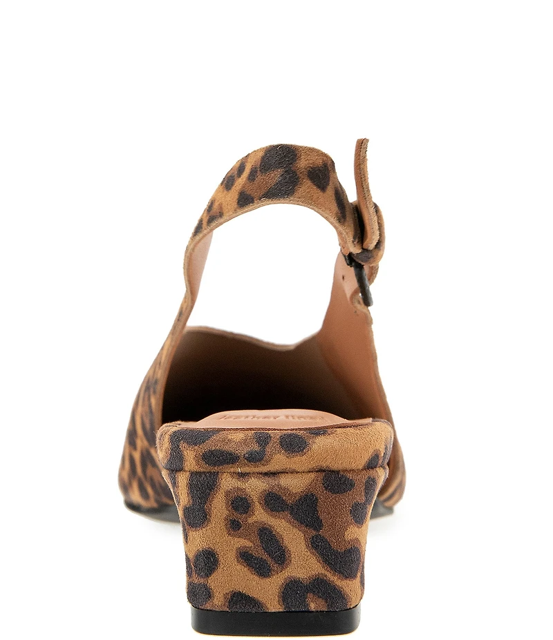 Gentle Souls Kellis Leopard Print Suede Slingback Pumps
