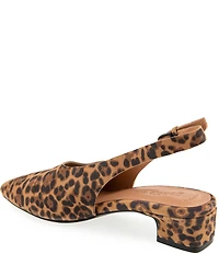 Gentle Souls Kellis Leopard Print Suede Slingback Pumps