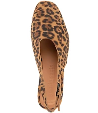 Gentle Souls Kellis Leopard Print Suede Slingback Pumps