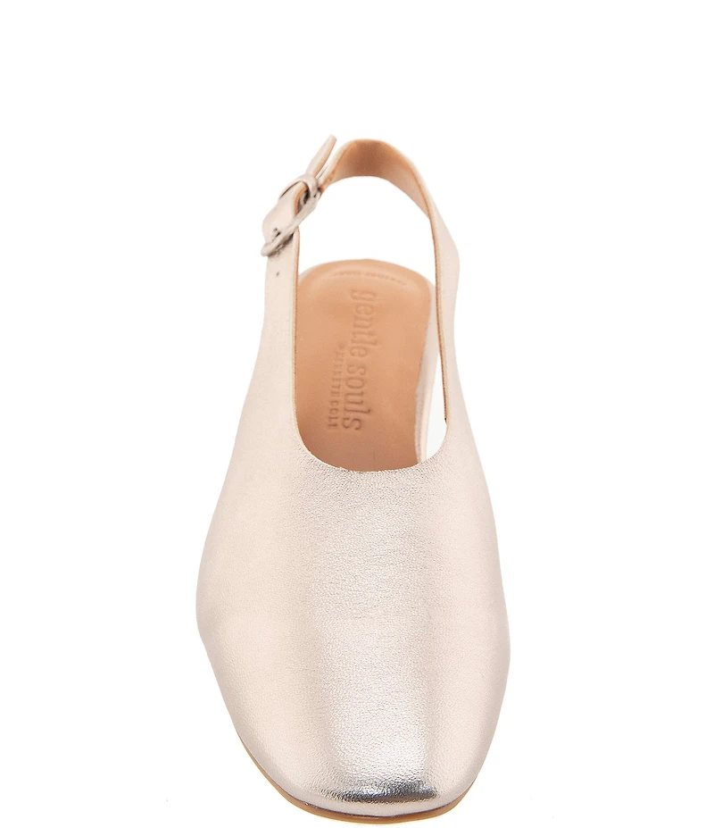 Gentle Souls Kellis Metallic Leather Slingback Pumps