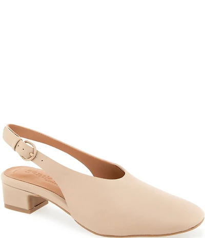 Gentle Souls Kellis Sling Leather Block Heel Pumps